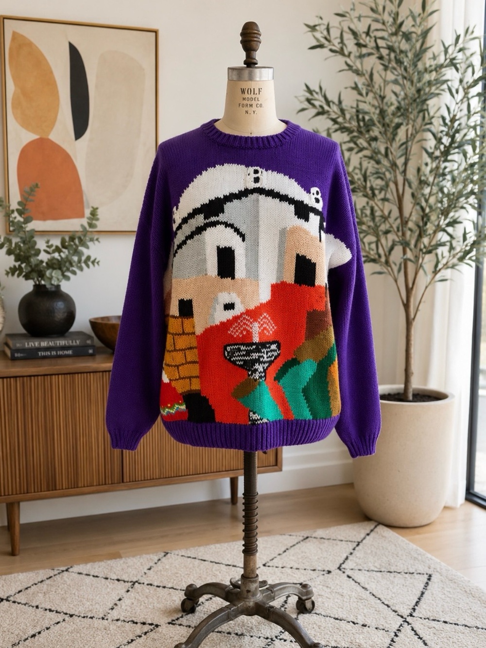 Hand Knit 100% Cotton Peruvian Sweater - M